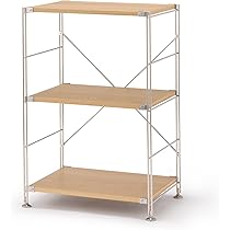 Amazon｜無印良品 ステンレスユニットシェルフ オーク材棚セット 小 幅